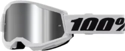 100% STRATA 2 Goggle White - Mirror Silver Lens