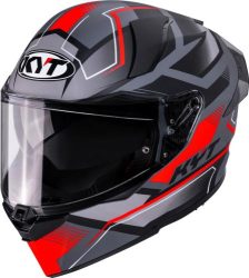 KYT Integralhelm R2R Parsec - matt grau-rot