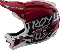 Troy Lee Designs D4 Polyacrylite Helmet W/MIPS - Fifty-50 weiss-rot