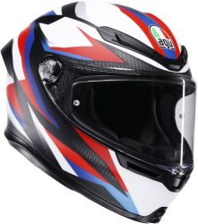 AGV Integralhelm K6 S Timewarp - matt schwarz rot blau