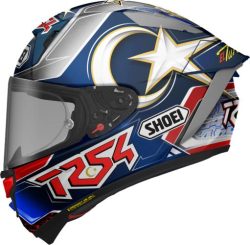 SHOEI Integralhelm X-Spirit Pro Toprak - blau-rot-weiss
