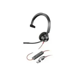 HP Poly Blackwire C3310-M On Ear Headset kabelgebunden Mono Schwarz Mikrofon-Rauschunterdrückung, Noise Cancelling