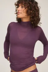Hunkemöller Super Soft Shirt aus Kaschmir-Mix mit Rollkragen Lila