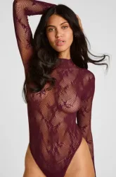 Hunkemöller Body mit Spitze All Over Lila