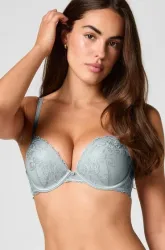 Hunkemöller Maximizer Push-Up BH Nola mit Spitze Blau