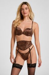 Hunkemöller Quinn Waspie mit Animal-Print Braun