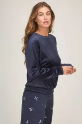 Hunkemöller Pyjama Set Velours Blau