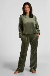 Hunkemöller Pyjamahose aus Samt Grün