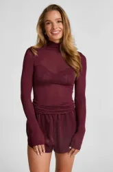 Hunkemöller - T-Shirt, langarm, für Damen, Lila, Größe M