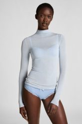 Hunkemöller Super Soft Shirt aus Kaschmir-Mix mit Rollkragen Blau
