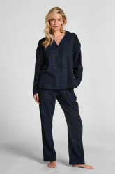 Hunkemöller Pyjamahose aus Flanell Blau