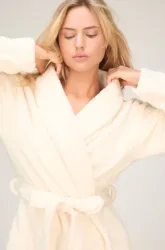 Hunkemöller Bademantel Fleece Weiß