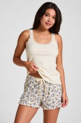 Hunkemöller Jersey-Shorts mit Rüschen Weiß