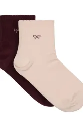 Hunkemöller 2 Paar Baumwoll-Half-Crew-Socken Rose