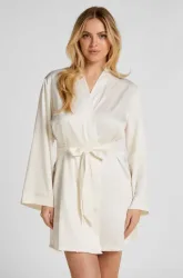 Hunkemöller Brautkimono aus Satin Weiß