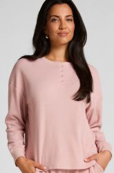 Hunkemöller Top Waffelstrick Henley Rose