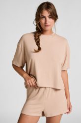 Hunkemöller Pyjamashorts aus aufgerautem Jersey Beige