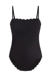 Hunkemöller Badeanzug Bandeau Scallop Schwarz