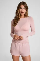 Hunkemöller Super Soft Shirt aus Kaschmir-Mix mit U-Boot-Ausschnitt Rose