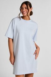 Hunkemöller Nachthemd Rundhalsausschnitt Blau