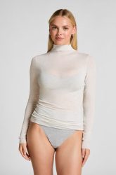 Hunkemöller Super Soft Shirt aus Kaschmir-Mix mit Rollkragen Grau
