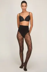Hunkemöller Strumpfhose 15 Denier Check Schwarz