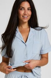 Hunkemöller Kurzärmelige Jersey-Jacke Essential Blau