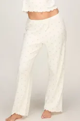 Hunkemöller Pyjama-Hose Loose Pointelle Weiß