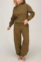 Hunkemöller Jogginghose aus Angerautem Sweat Grün