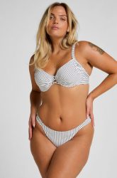 Hunkemöller Highleg Bikinihose Stripes Weiß