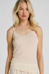 Hunkemöller Super Soft Spitzen-Top aus Kaschmir-Mix mit V-Ausschnit Weiß