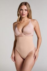 Hunkemöller Nahtloser betonender korrigierender String mit hoher Taille Beige
