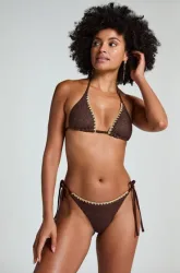 Hunkemöller Bikini Slip Cheeky Tanga Crochet Braun