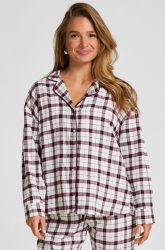 Hunkemöller Pyjamatop aus Flanell Weiß