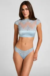 Hunkemöller Hoch geschnittener String Rosie Blau