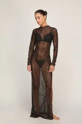Hunkemöller Slipdress Allover Lace Schwarz