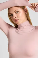 Hunkemöller Super Soft Shirt aus Kaschmir-Mix mit Rollkragen Rose