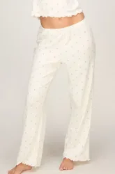 Hunkemöller Pyjama-Hose Loose Pointelle Weiß