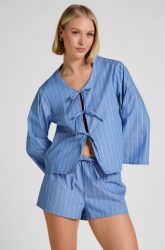 Hunkemöller Gestreifte Baumwollshorts Blau