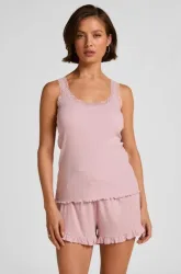 Hunkemöller Jersey-Shorts mit Rüschen Rose