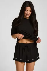 Hunkemöller Jersey-Shorts Essential Schwarz
