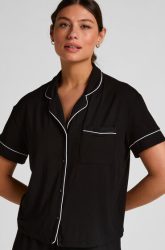 Hunkemöller - Pyjama Oberteil, für Damen, Schwarz, Größe S