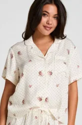 Hunkemöller Pyjama-Jacke Satin Weiß