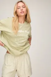 Hunkemöller Pyjama-Set mit Shorts und T-Shirt Grün