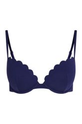 Hunkemöller Vorgeformtes Push-up Bügel-Bikinitop Scallop Cup A - E Blau