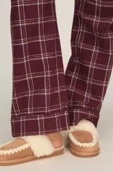 Hunkemöller Hausschuhe Faux Suede Stitching Braun
