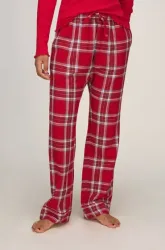 Hunkemöller Petite Pyjamahose Flanell Rot