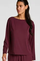 Hunkemöller Schlafshirt Langarm Jersey Lila