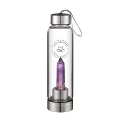 YOGA BOUTIQUE Get energized, get happy! Crystal Water Bottle Amethyst silber