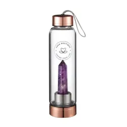 YOGA BOUTIQUE Get energized, get happy! Crystal Water Bottle Amethyst rosegold